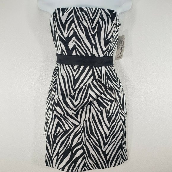 Speechless Dress Size 5 Sheath Peplum Zebra Print - Picture 8 of 8